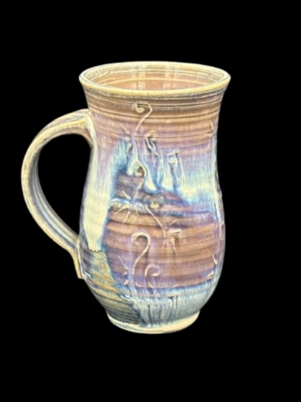 Vintage Studio Art Pottery Drip Glaze Coffee Mug Signed by Artist